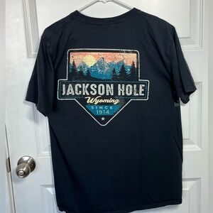 Jackson Hole Wyoming Graphic Tee | Black | Size Medium Techstyles